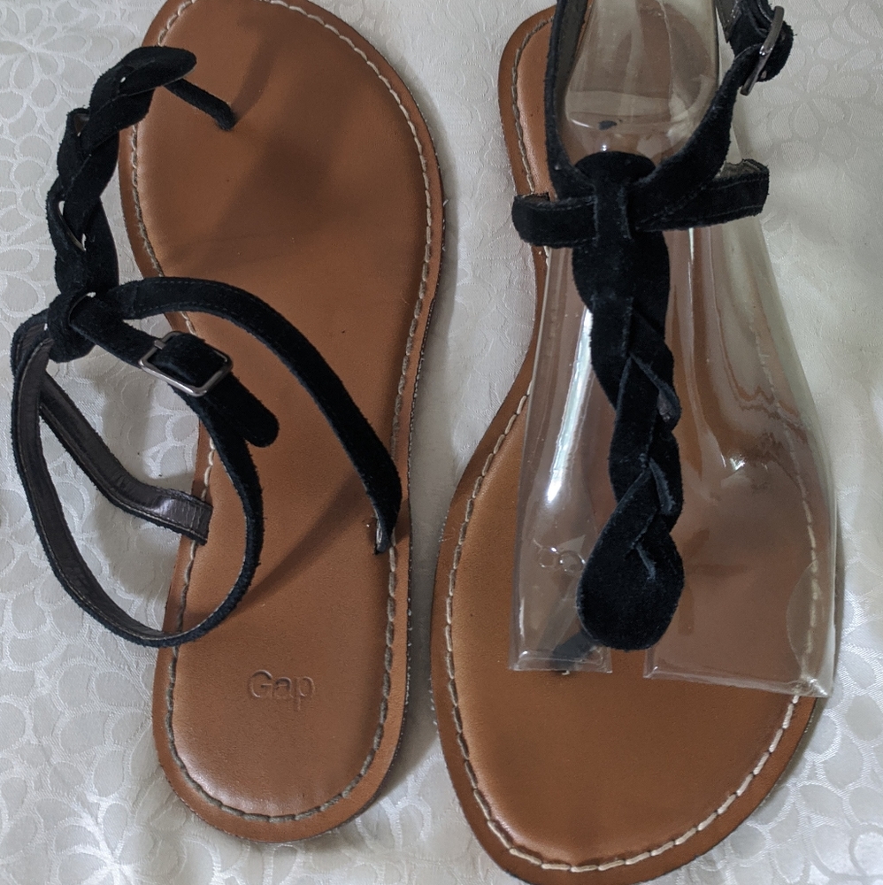 Gap Leather Flats Black Suede